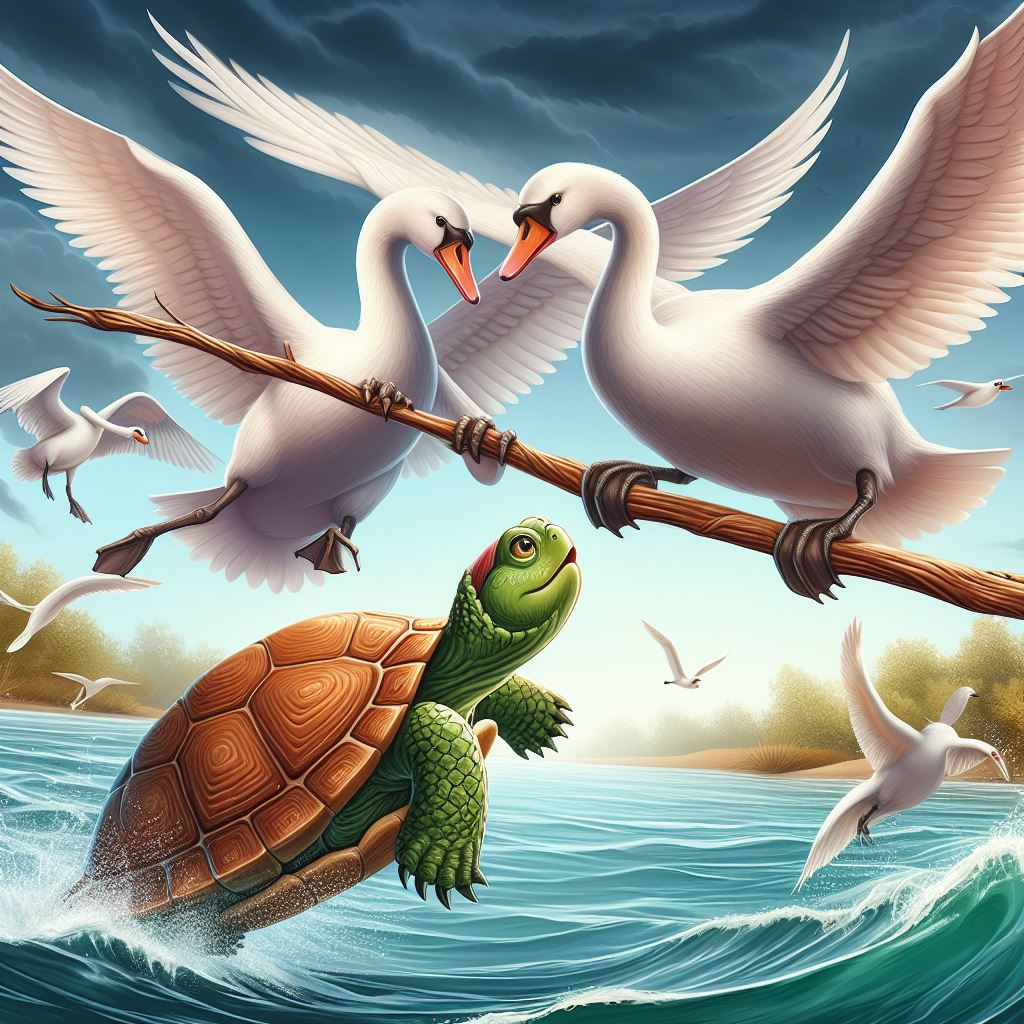 THE STORY OF THE TURTLE WHO FELL OFF THE STICK | Panchatantra | Moksha Melodies